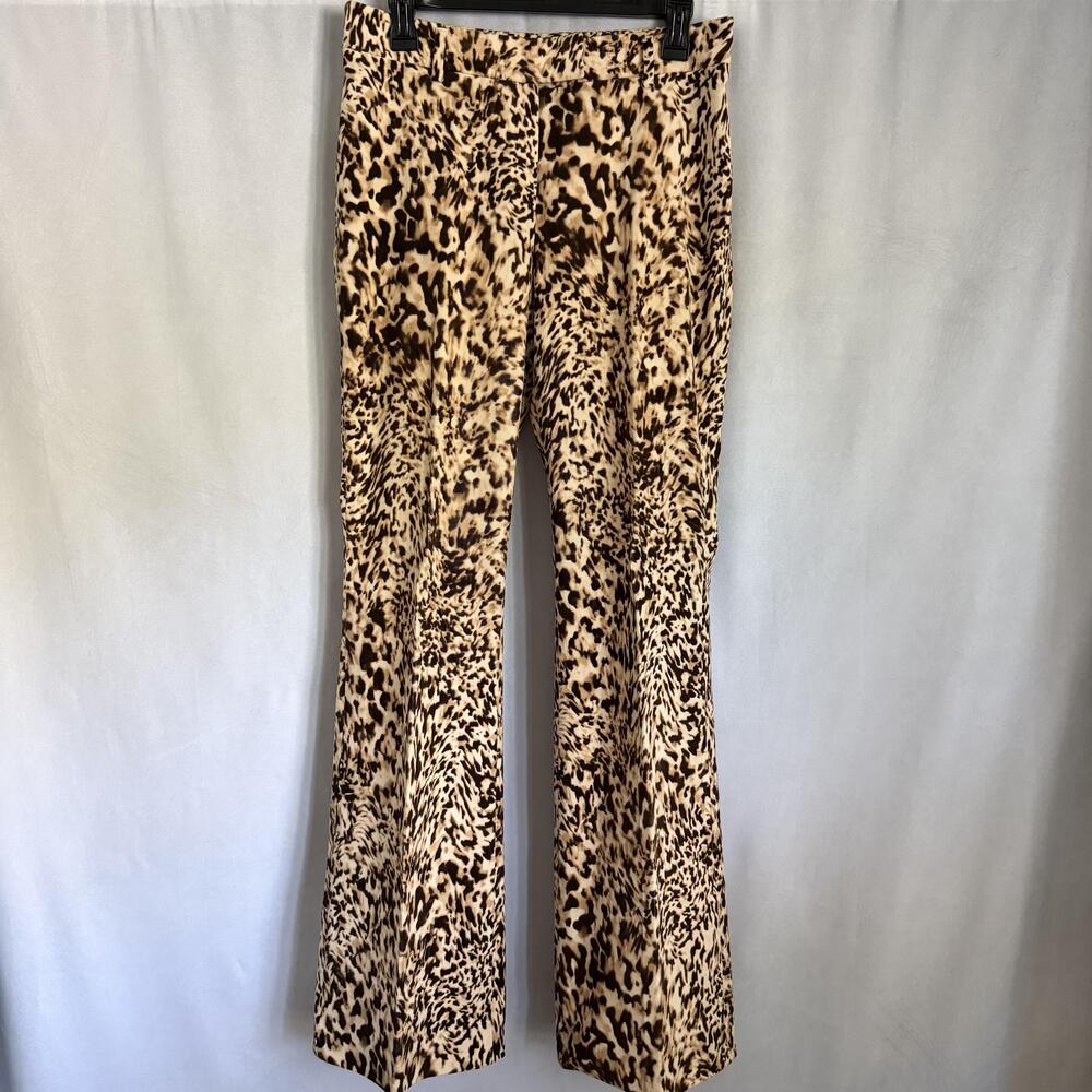 Betty Barclay Pants Womens 38 US 8 Animal Print Corduroy Bootcut Stretch Party